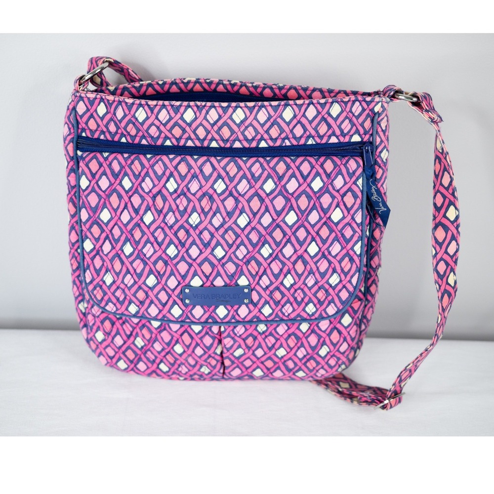 Vera Bradley Crossbody Bag Womens Katalina Pink Diamonds Hipster Mail Bag retire